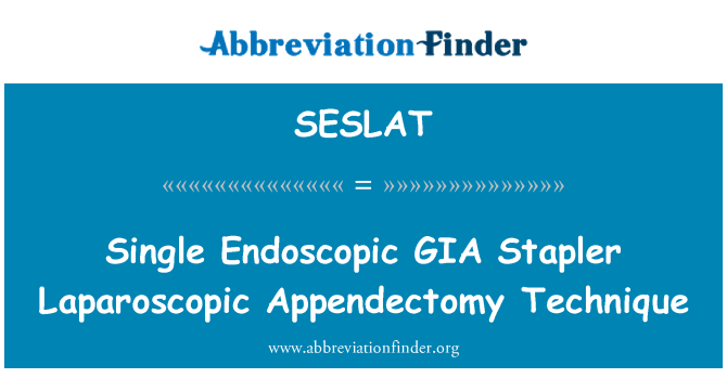 SESLAT: Enem endoskopska GIA Stapler laparoskopske Appendectomy tehnika