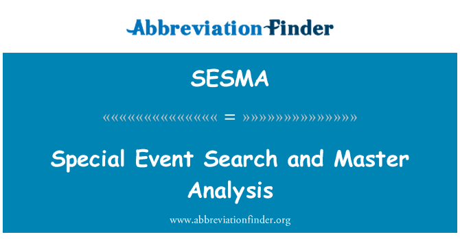 SESMA: אירוע מיוחד חיפוש וניתוח מאסטר