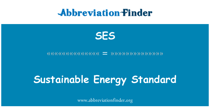 SES: Udržitelné energetické Standard