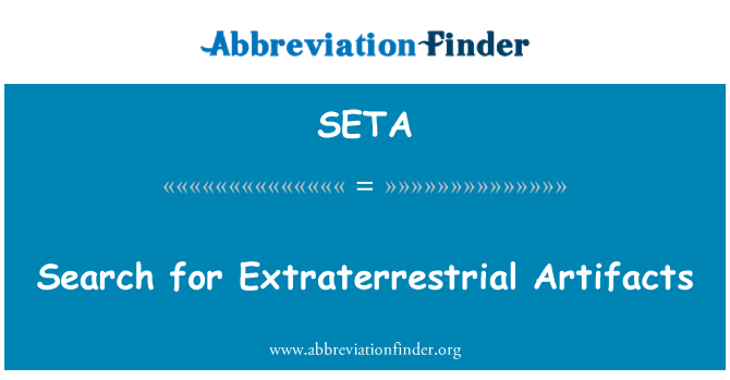 SETA: Fittex artifatti Extraterrestrial