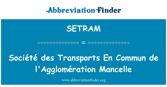 SETRAM: Société des transporter no kommunisert de l'Agglomération Mancelle