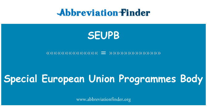 SEUPB: Spezielle Programme der Europäischen Union-Körper