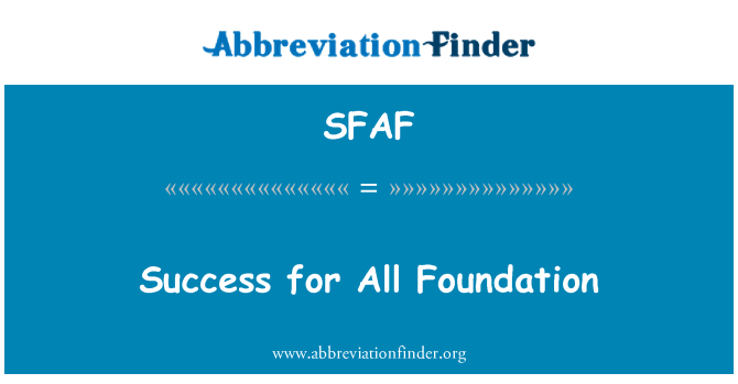 SFAF: Erfolg für alle Foundation
