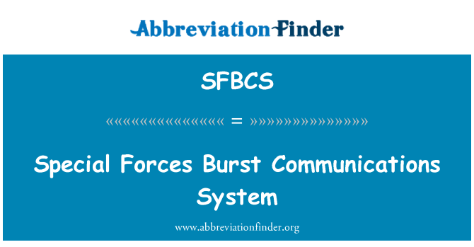 SFBCS: نظام الاتصالات اندفاع القوات الخاصة