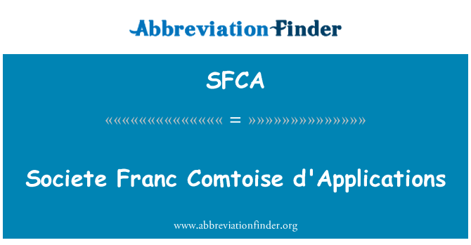 SFCA: Comtoise ffranc Societe d'Applications