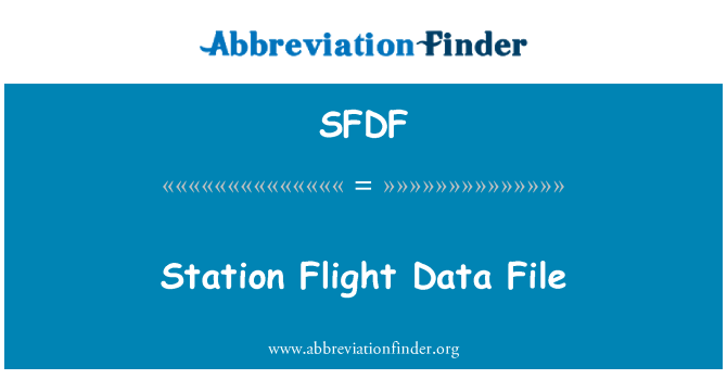 SFDF: Stanice Flight datový soubor