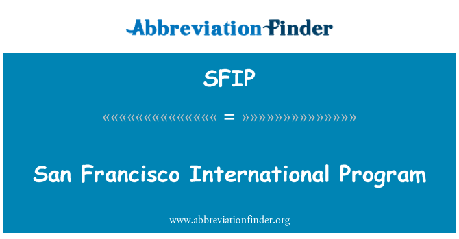 SFIP: Mezinárodní Program San Francisco