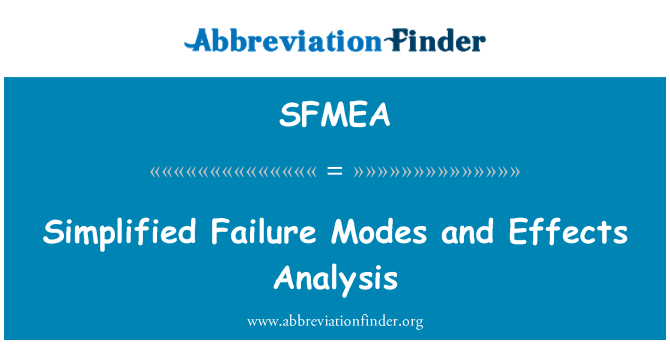 SFMEA: Simplified Failure Modes and Effects Analysis