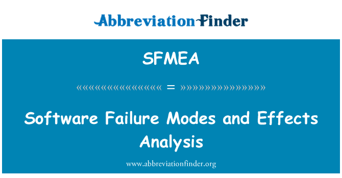 SFMEA: Software Failure Modes and Effects Analysis