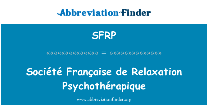 SFRP: Société Française de avkoppling Psychothérapique