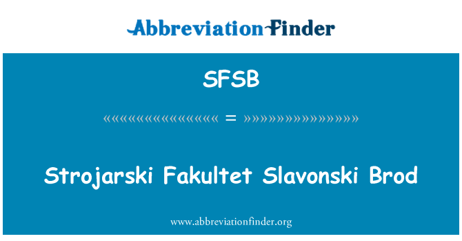 SFSB: Strojarski Fakultet סלאבונסקי ברוד