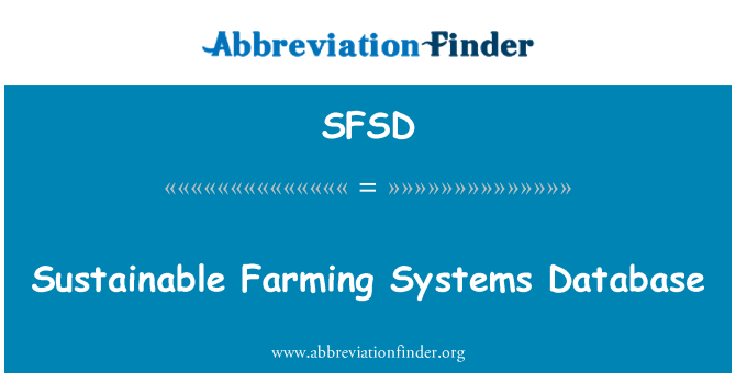 SFSD: Sustainable Farming Systems Database