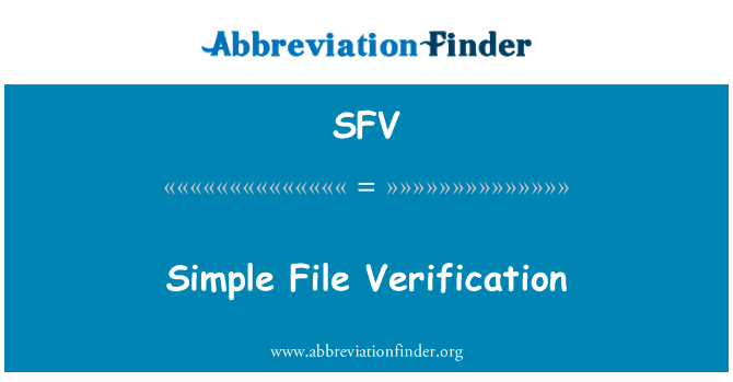 SFV: Verifikasi File sederhana