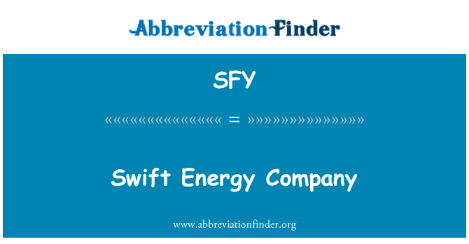 SFY: Swift enerji şirketi