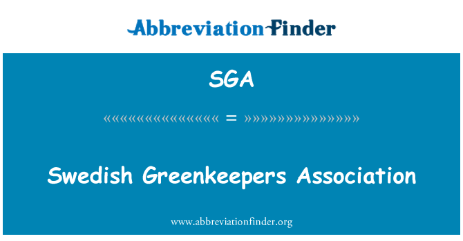 SGA: Swedish Greenkeepers Association