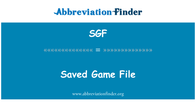 SGF: 已保存的游戏文件