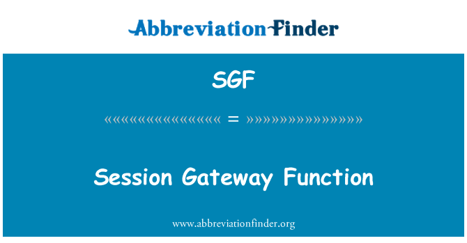 SGF: Session Gateway funktion