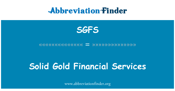 SGFS: Solid Gold rahoituspalvelujen