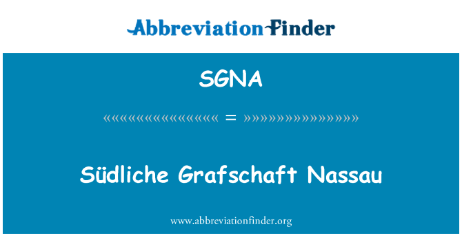 SGNA: Südliche Grafschaft Nassau