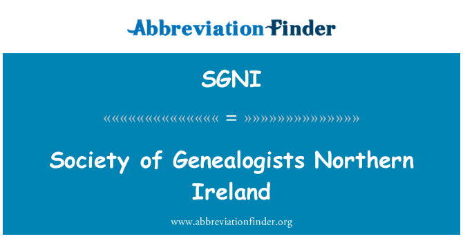 SGNI: สังคมของไอร์แลนด์เหนือ Genealogists