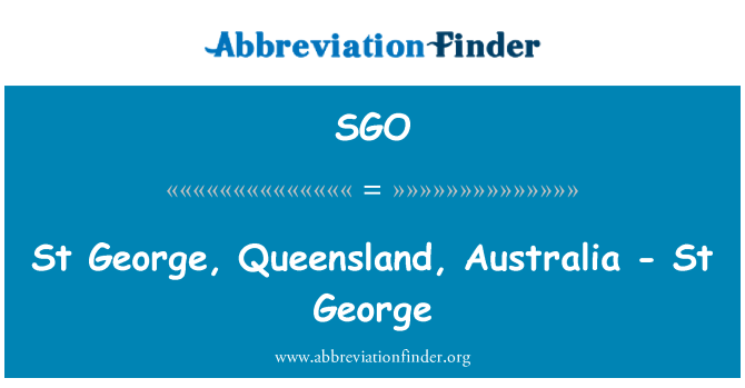 SGO: St George, Queensland, Avstralija - St George