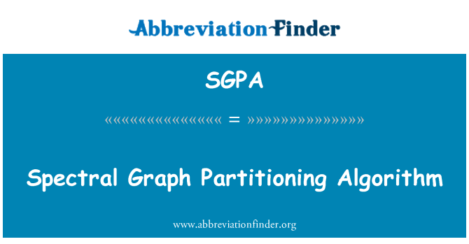 SGPA: 光譜圖劃分演算法
