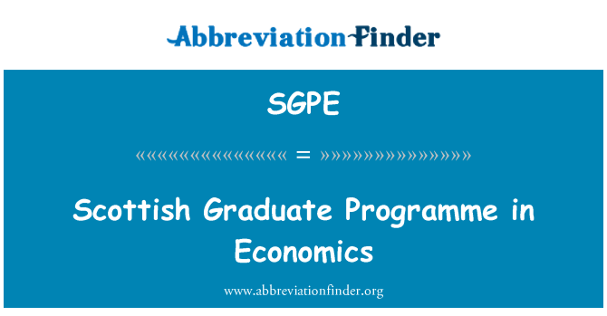 SGPE: Scottish Graduate Programme in Economics