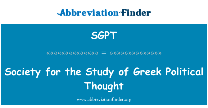 SGPT: Society for the Study of Greek Political Thought