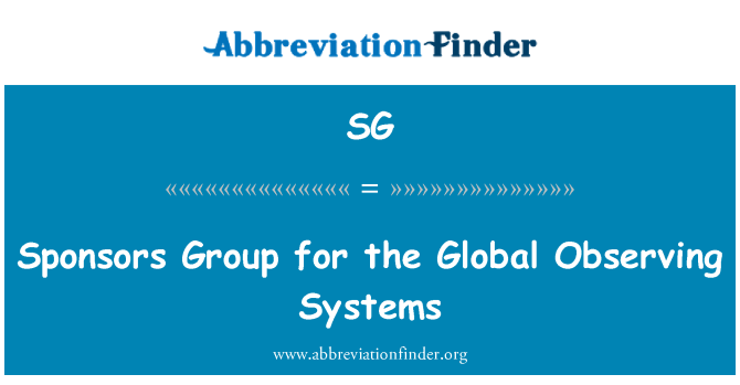 SG: Sponsors groep voor de Global observeren Systems