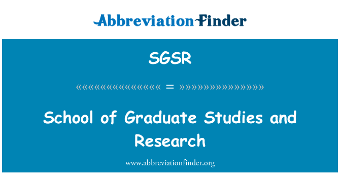 SGSR: Scoala de absolvent de studii şi cercetări