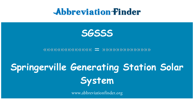 SGSSS: Springerville генерації станції сонячної системи