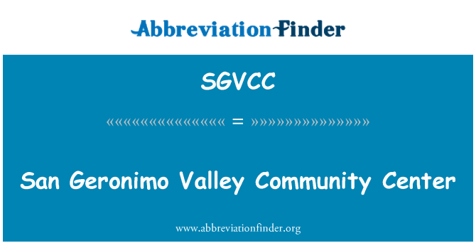 SGVCC: San Geronimo Valley Community Center