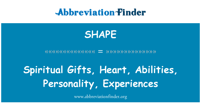 SHAPE: 属灵的恩赐、 心、 能力、 性格、 经验