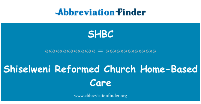 SHBC: シセルウェニ改革派教会-介護