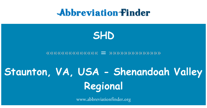 SHD: ستونٹاون، VA، USA - Shenandoah وادی علاقائی