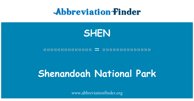 SHEN: Parque Nacional de Shenandoah