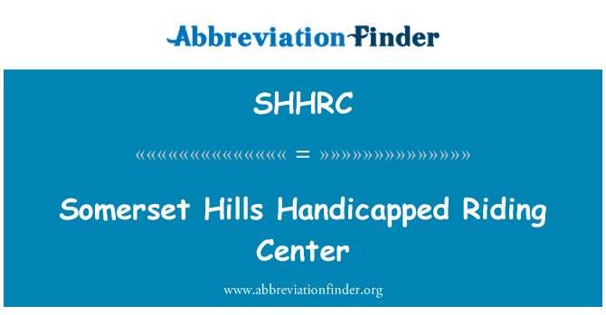 SHHRC: Somerset Hills handikappade ridning Center