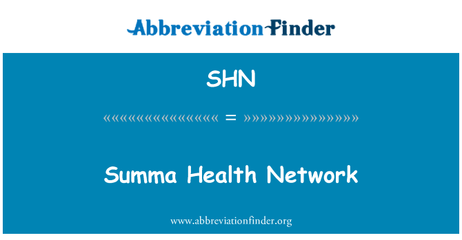 SHN: Сеть здравоохранения Summa