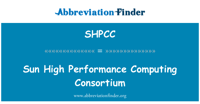 SHPCC: سورج اعلی کارکردگی کنسورشیم کمپیوٹنگ