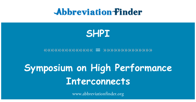 SHPI: 專題討論會高性能互連