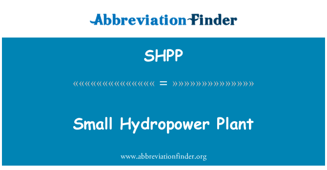 SHPP: Hidrocentralei mici