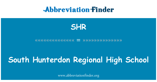 SHR: Южна Hunterdon регионални гимназия