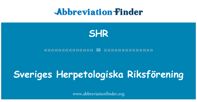 SHR: 스웨덴어 Herpetologiska Riksförening