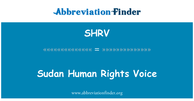 SHRV: Sudan hak asasi manusia suara