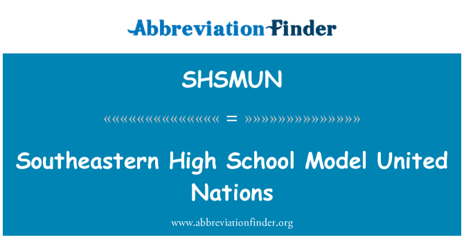 SHSMUN: Sud-est della High School Model United Nations
