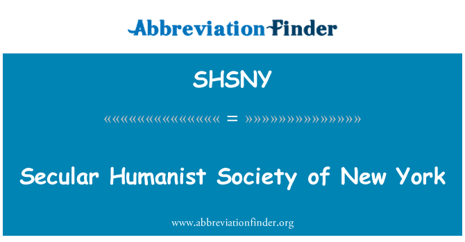 SHSNY: Is-soċjetà Secular Humanist ta ' New York