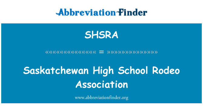SHSRA: Saskatchewan High School Rodeo Association