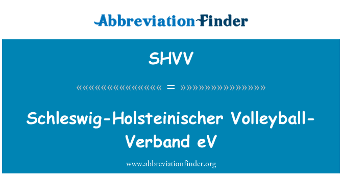 SHVV: Volejbal Šlesvicko Holsteinischer-Verband eV