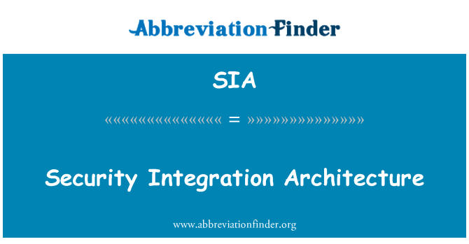 SIA: Biztonsági integrációs architektúra