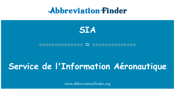 SIA: Услугата де l'Information Aéronautique